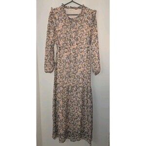 Women's Maxi Mini-Floral Tiered Cottagecore Country Ruffle Sleeve Feminine SZ M